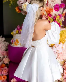 Aston Bridal Miranda Mini Dress White Size 6 for rent on The Volte - image 4