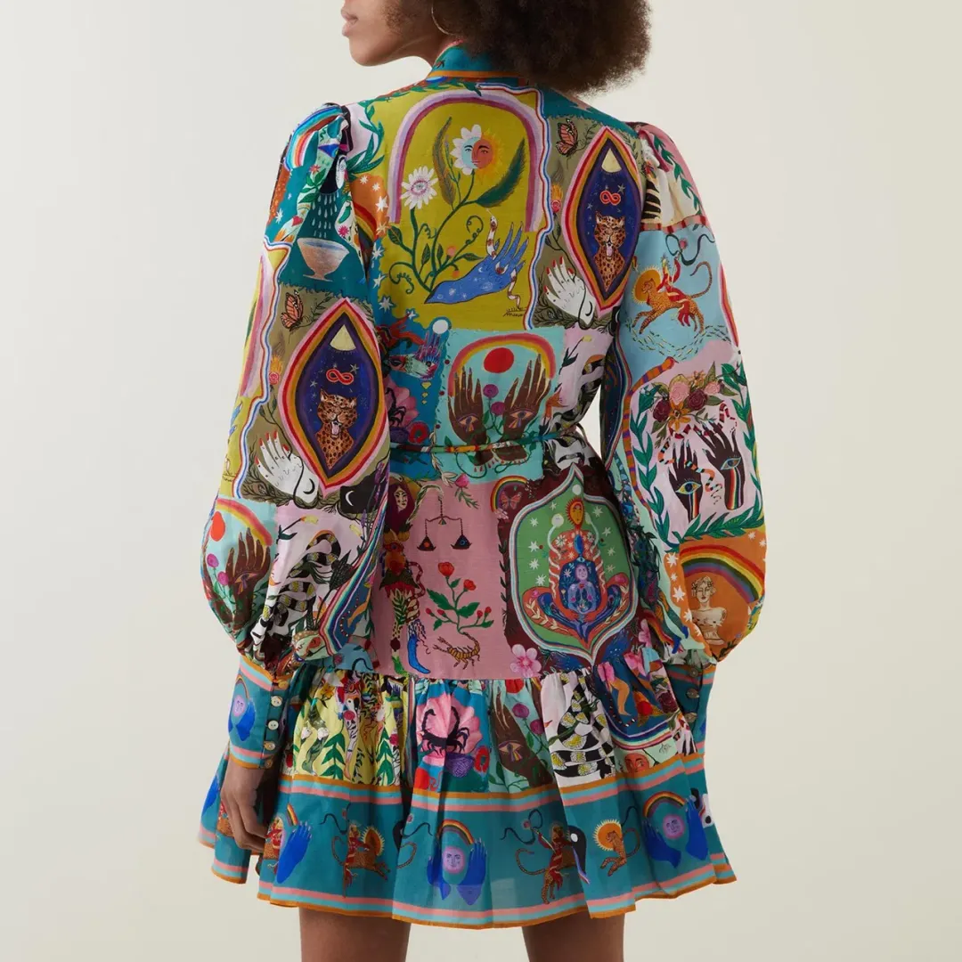 Alemais Evergreen Mini Dress Multi Size AU 10 for rent on The Volte - main image