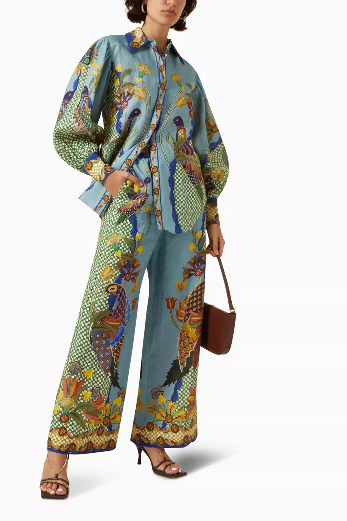 Alemais Gilly Shirt & Pant Set Misty Blue Size AU 10  for rent on The Volte - main image