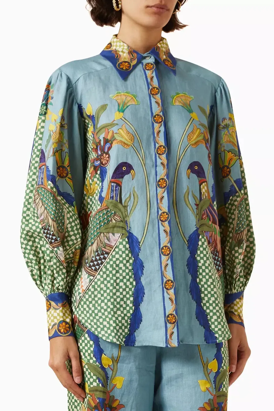 Alemais Gilly Shirt & Pant Set Misty Blue Size AU 10  for rent on The Volte - main image