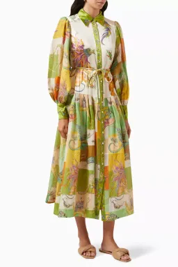 Alemais Jerome Silk Shirtdress Multi Size AU 10 for rent on The Volte - image 9