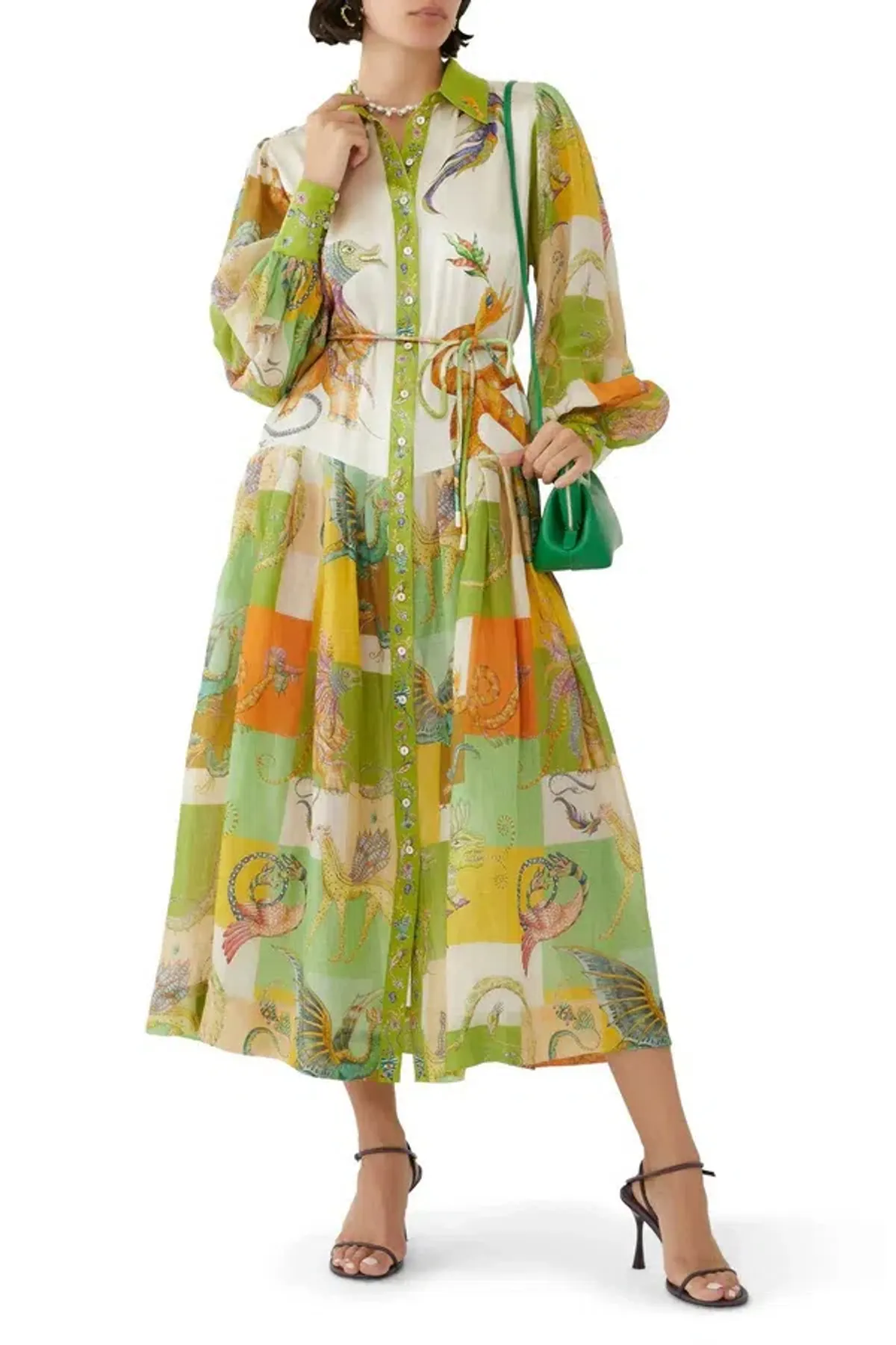 Alemais Jerome Silk Shirtdress Multi Size AU 10 for rent on The Volte - main image