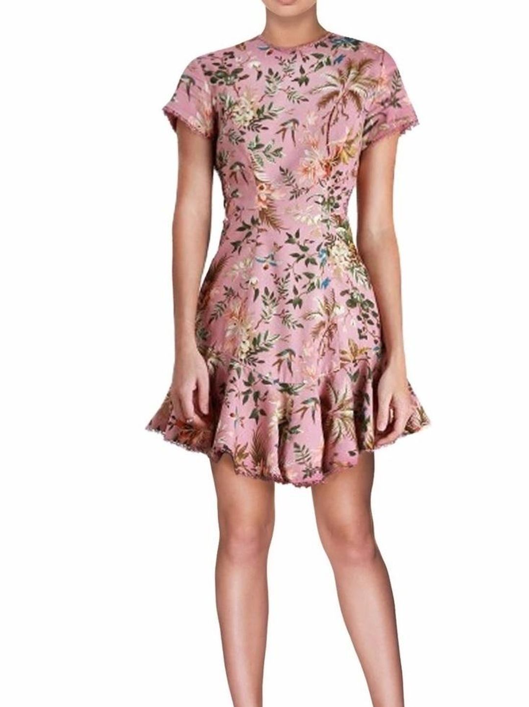 Zimmermann Tropicale Lattice Mini Dress Floral Size 8 for rent on The Volte - main image