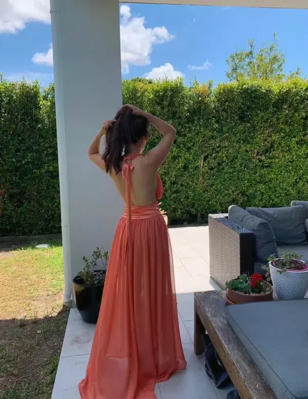 Arcina Ori Serena Dress Coral Size M / AU 10 for rent on The Volte - main image