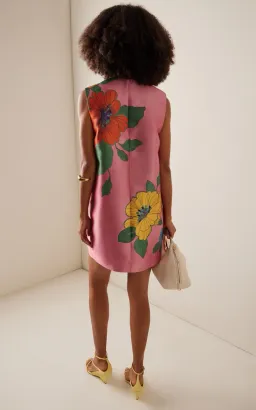 Alemais Piato Floral Satin Mini Shift Dress Exclusive Pink Size AU 10 for rent on The Volte - image 3