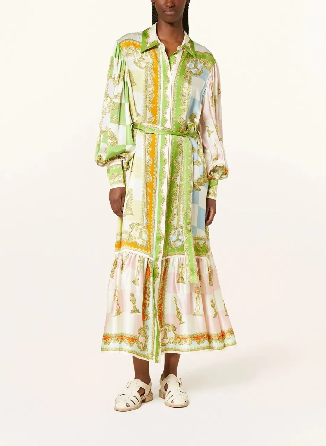 Alemais Checkmate Silk Shirtdress Multi Size AU 8 for rent on The Volte - main image