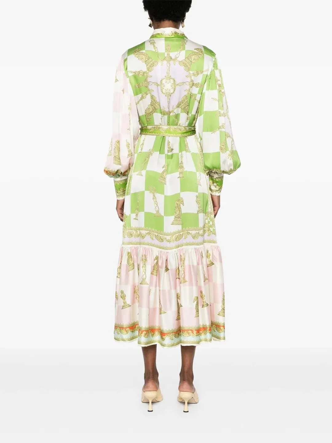 Alemais Checkmate Silk Shirtdress Multi Size AU 8 for rent on The Volte - main image