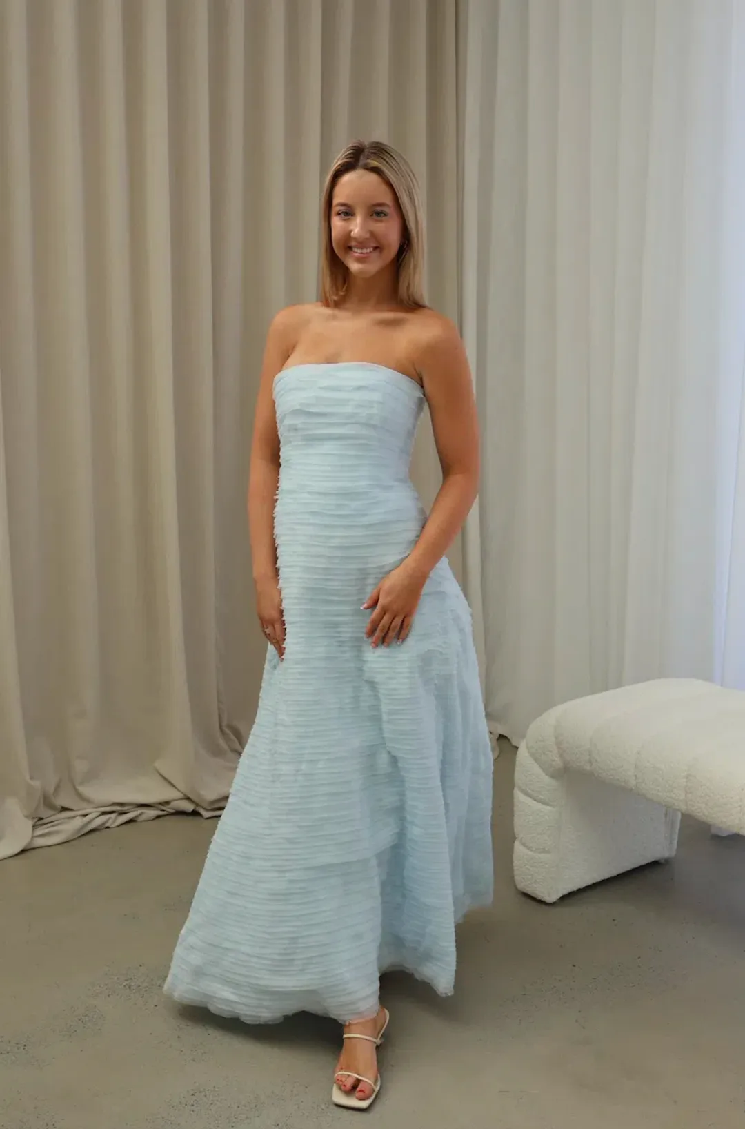 Aje Soundscape Maxi Dress Sea Breeze Size 6 for rent on The Volte - main image