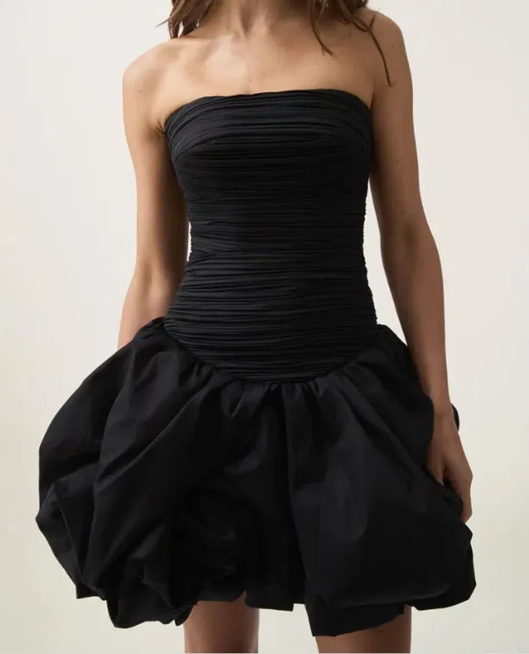 Aje Violette Bubble Hem Mini Dress in Black Size 14 for rent on The Volte - main image
