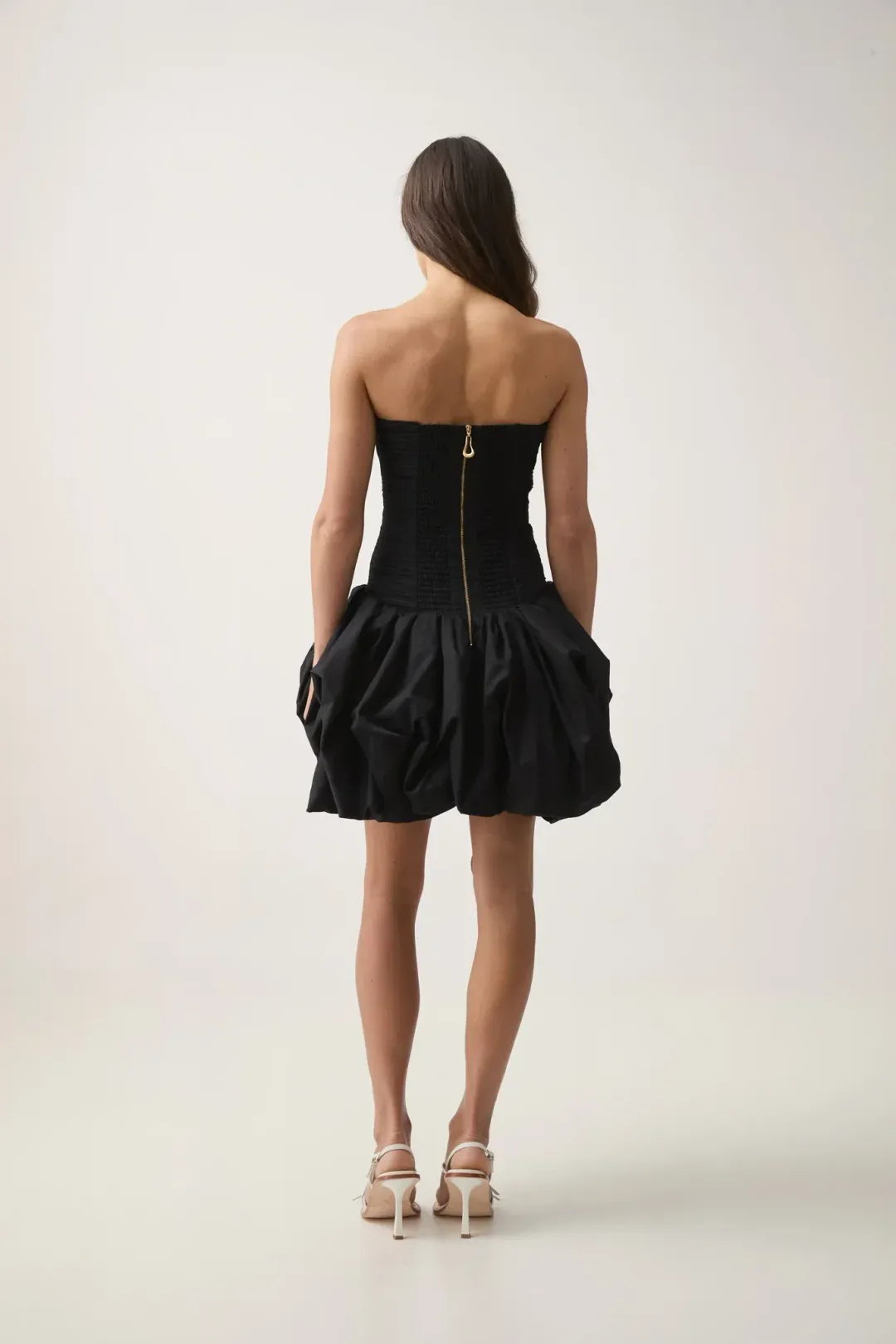 Aje Violette Bubble Hem Mini Dress in Black Size 14 for rent on The Volte - main image