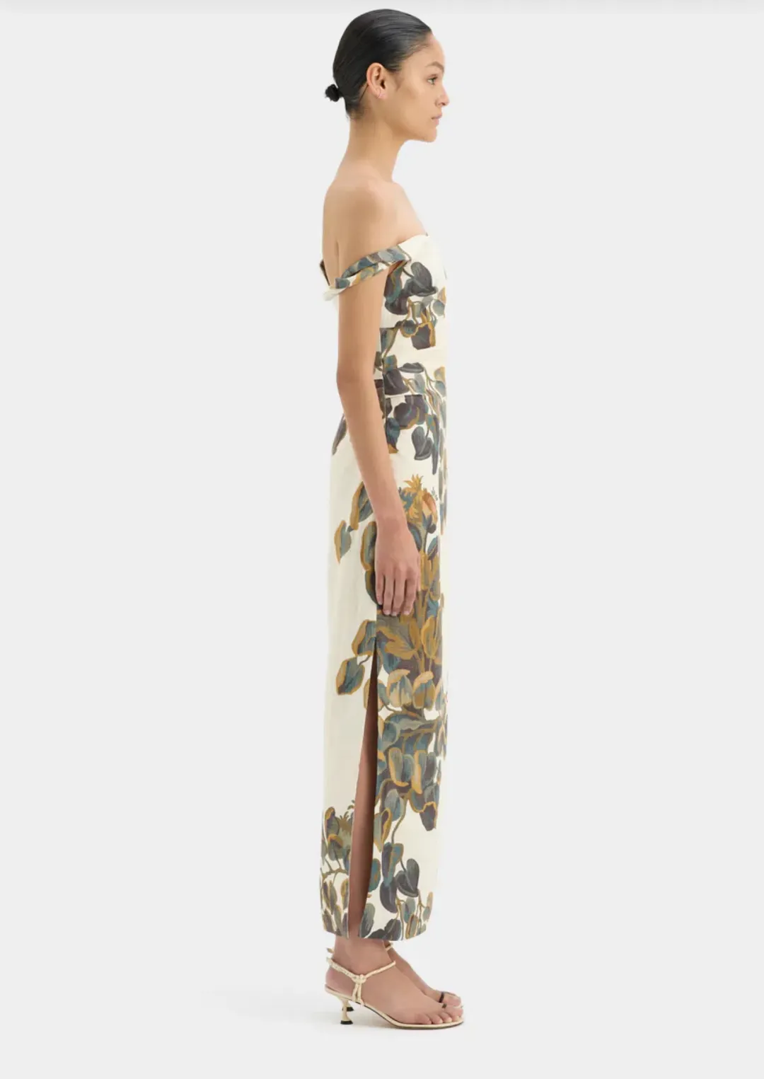 Sir the Label Evalita Twist Midi Dress Pine Valley Print Size 3 / AU 12 for rent on The Volte - main image
