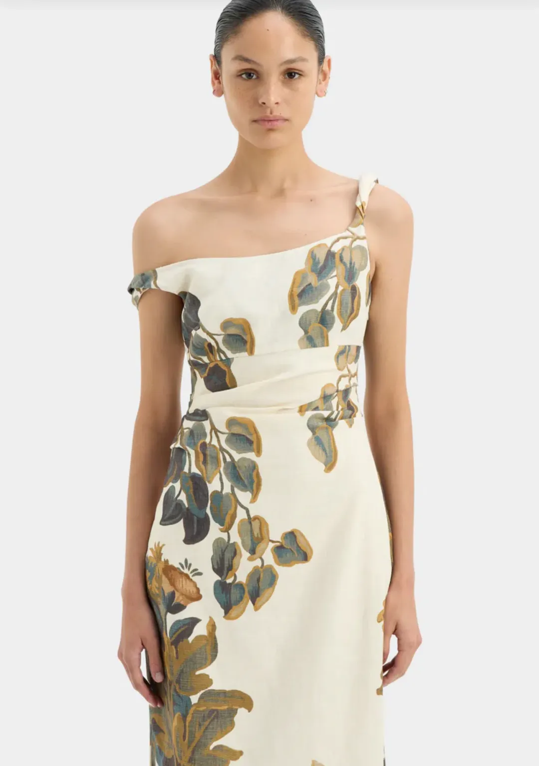 Sir the Label Evalita Twist Midi Dress Pine Valley Print Size 3 / AU 12 for rent on The Volte - main image