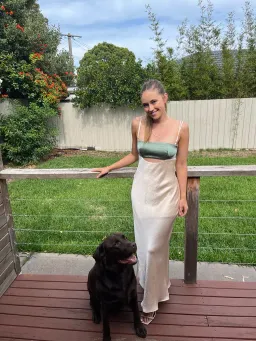 Bec & Bridge Carrie Maxi Dress Cream/Green Size 8 for rent on The Volte - image 4