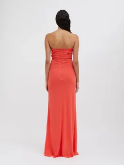 Christopher Esber Arced Palm Dress Grapefruit Size 10  for rent on The Volte - image 3