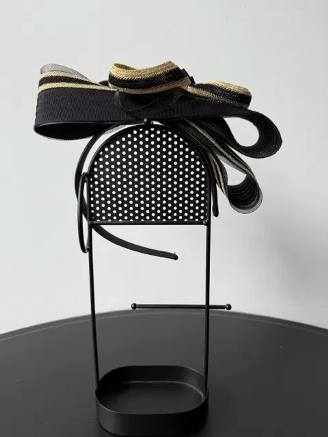 Mimco Headpiece Fascinator Black and Gold One Size for rent on The Volte - main image