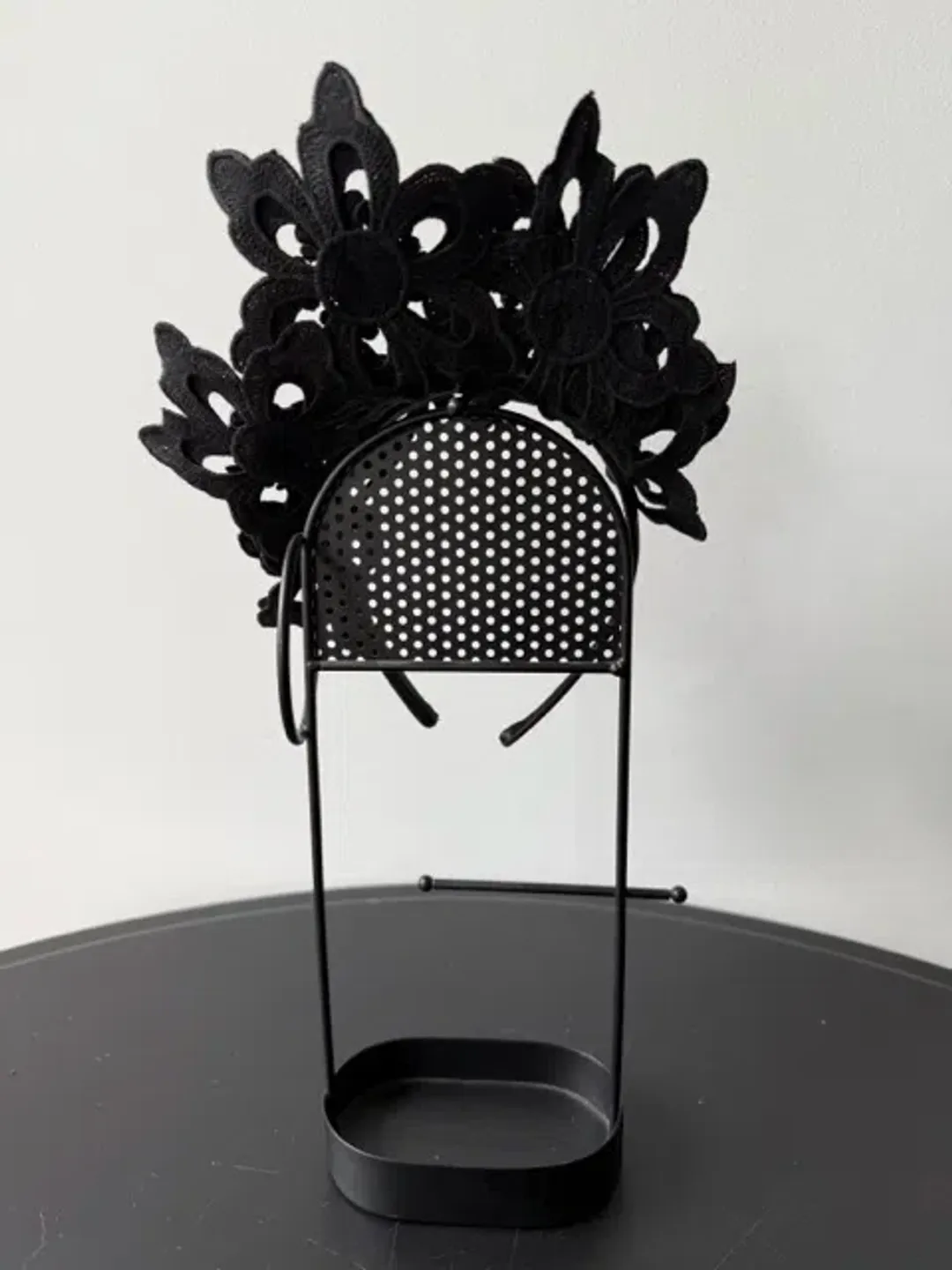 Olga Berg Lace Fascinator Black One Size for rent on The Volte - main image