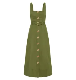 Aje Axle Utility Midi Dress in Palm Green Size AU 8 for rent on The Volte - image 5