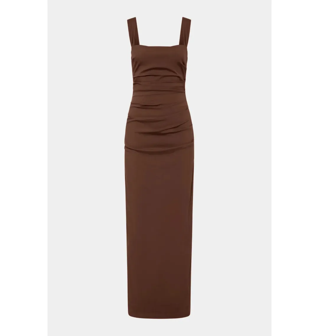 Sir the Label Dahlia Balconette Gown in Chocolate Size 1 / AU 8 for rent on The Volte - main image
