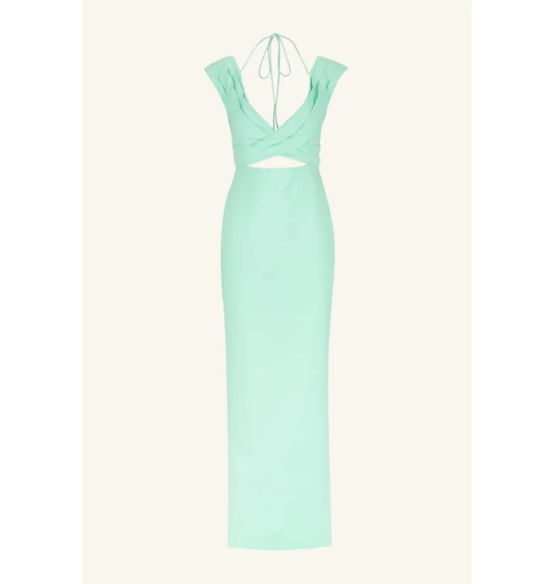 Shona Joy Lani plunged Cut Out Maxi Dress in Aqua Size AU 14  for rent on The Volte - main image