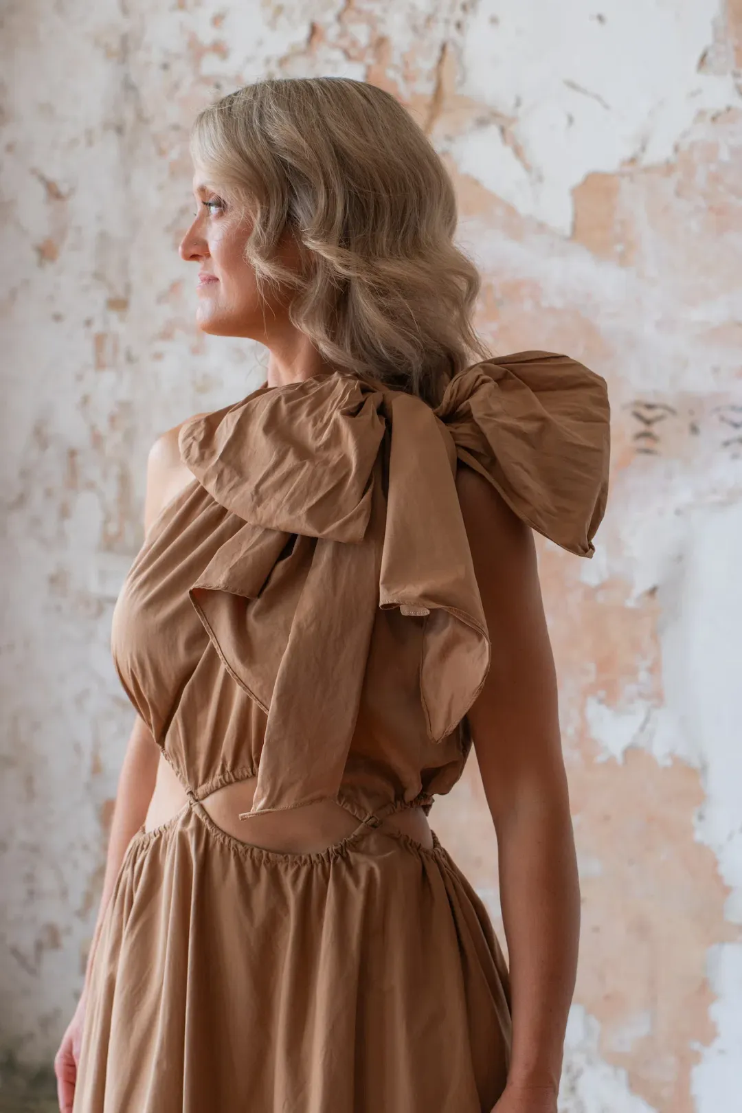 Aje Henriette Cutout Tie Strap Midi Dress Size AU 10  for rent on The Volte - main image