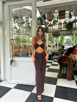 Ivona Skelo Afroditi Dress Brown Size AU 10 for rent on The Volte - image 1