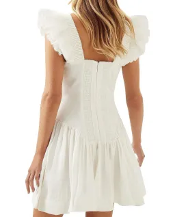 Aje Simone Frill Sleeve Mini Dress Ivory Size 16 for rent on The Volte - image 4