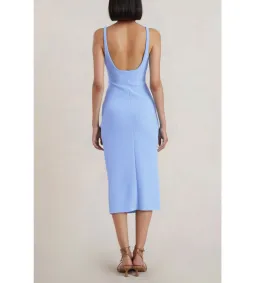 Bec and Bridge Karina Tuck Midi Dress in Blue Size 8 for rent on The Volte - image 2