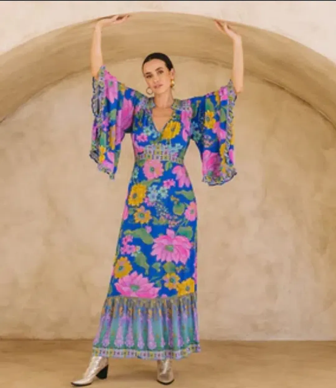 Nine Lives Bazaar Celeste Dress in Serenity  for rent on The Volte - main image