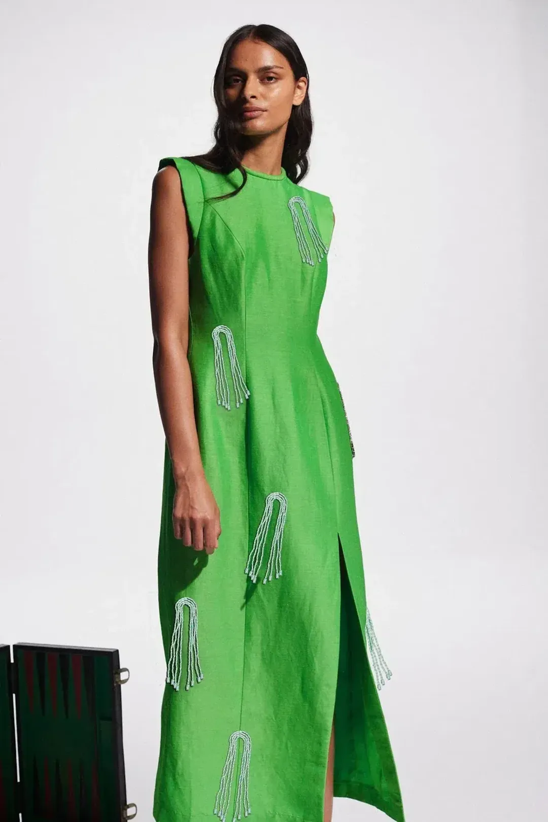 Alemais Dazzle Midi Dress Green Size AU 10 for rent on The Volte - main image