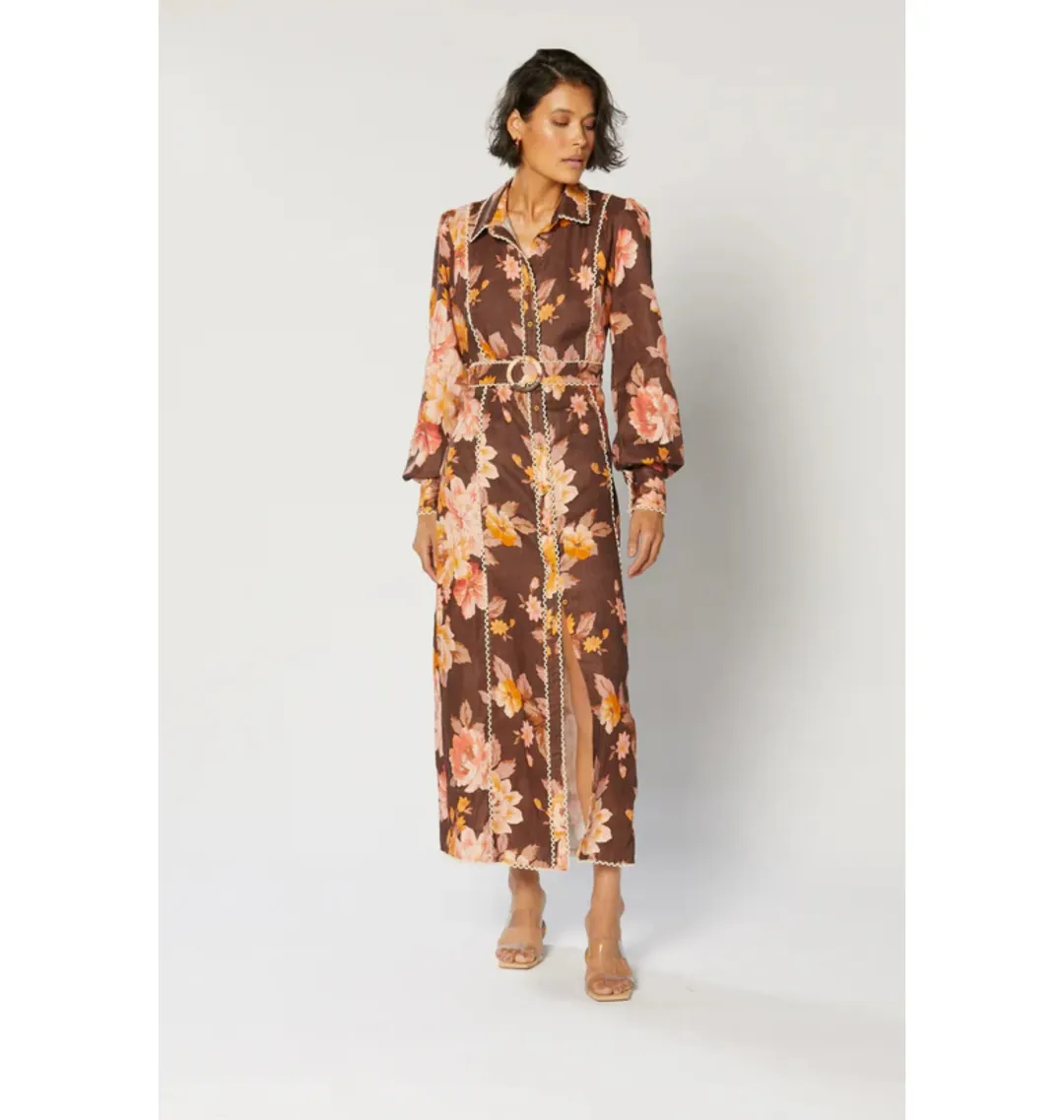 Winona Dahlia Button Maxi Dress Floral Size AU 12 for rent on The Volte - main image