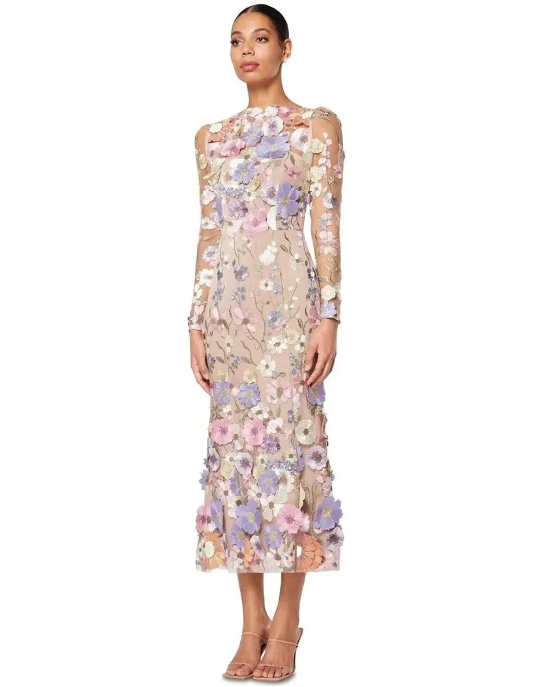 Elliatt Shannon 3D Floral Midi Dress In Purple Size AU 8 for rent on The Volte - main image