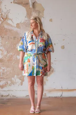 Alemais Nadia Mini Shirtdress Multi Size 12  for rent on The Volte - image 1