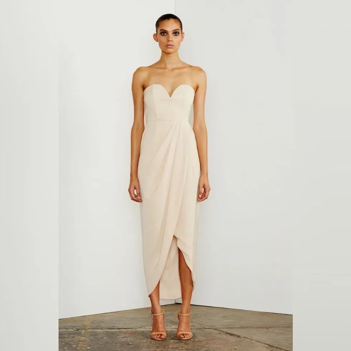Shona Joy Womens U Wire Bustier Drape Dress Nude Cream Size 14  for rent on The Volte - main image
