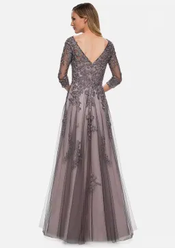 La Femme 29205 Mother Of The Bride Gown Dress Grey Size 20 for rent on The Volte - image 2