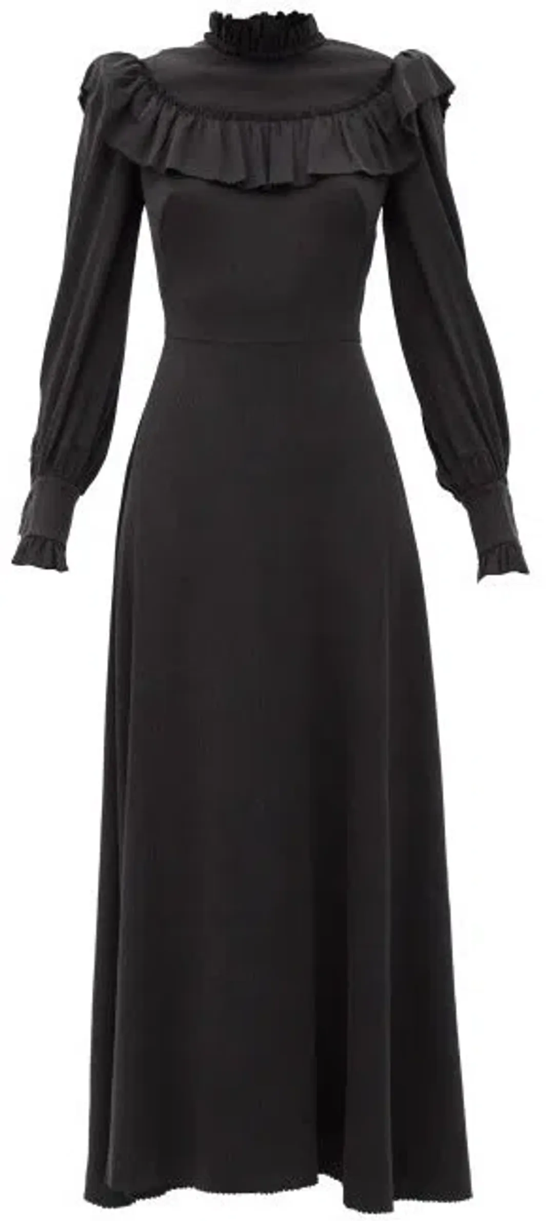 The Vampire's Wife The Firefly Gathered Puckered Silk Satin Dress Black Size AU 10 for rent on The Volte - main image