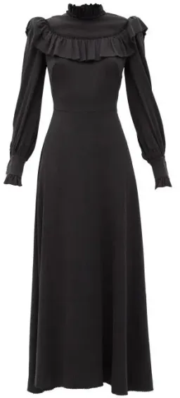 The Vampire's Wife The Firefly Gathered Puckered Silk Satin Dress Black Size AU 10 for rent on The Volte - image 5