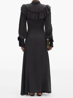 The Vampire's Wife The Firefly Gathered Puckered Silk Satin Dress Black Size AU 10 for rent on The Volte - image 3