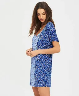 Tigerlily Mumu Kaftan Beach Mini Dress Totem Blue Size 8 for rent on The Volte - image 4