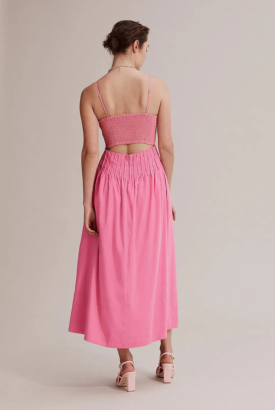 Country Road Gathered Midi Dress Hot Pink Size 12 for rent on The Volte - main image