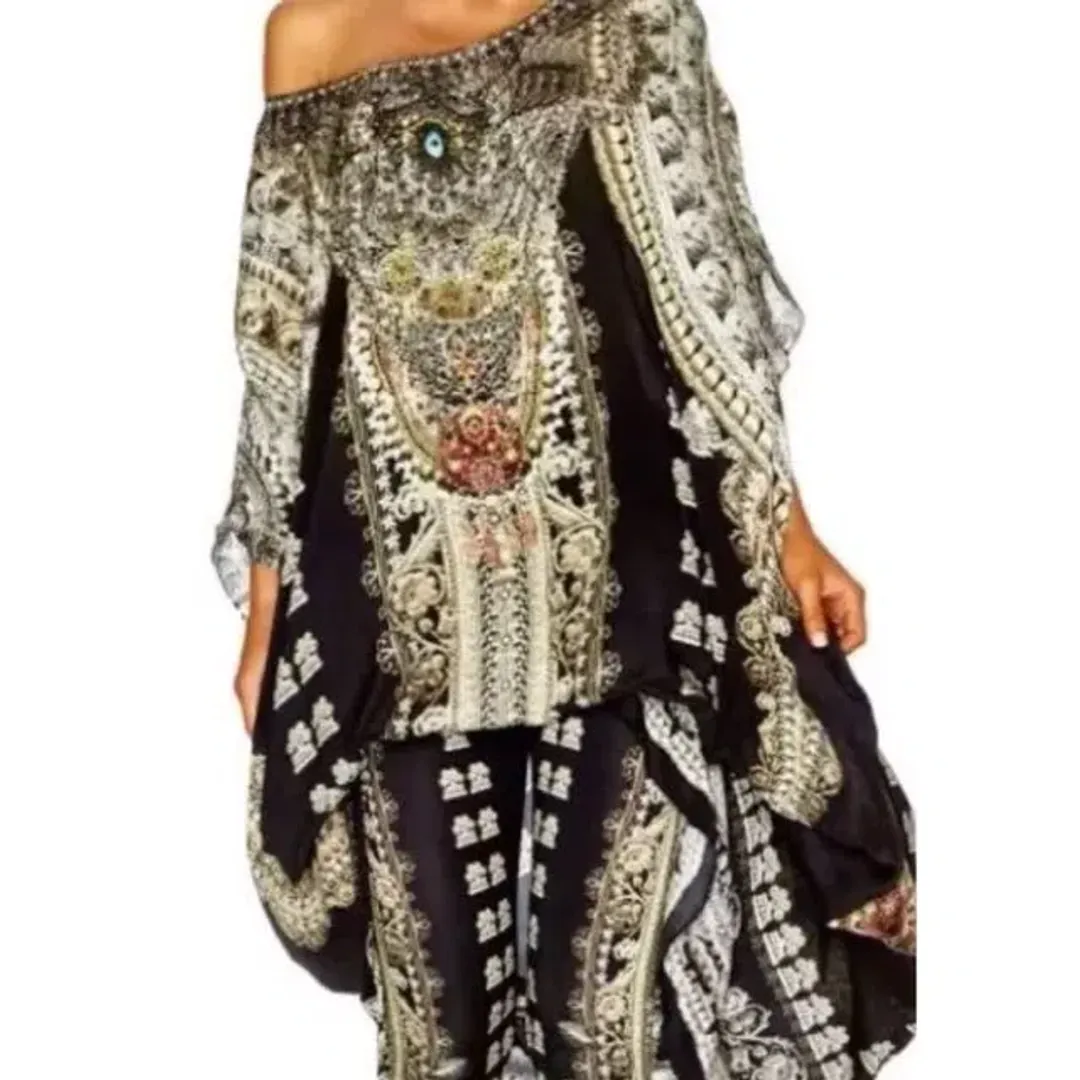 Camilla Torero Round Neck Kaftan Multi One Size for rent on The Volte - main image