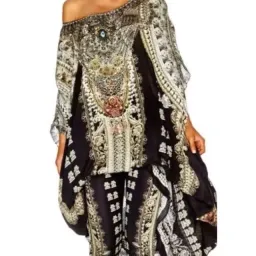 Camilla Torero Round Neck Kaftan Multi One Size for rent on The Volte - image 2