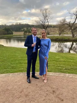 Bec & Bridge Delphine Long Sleeve Midi Dress Blue Size 8 for rent on The Volte - image 4