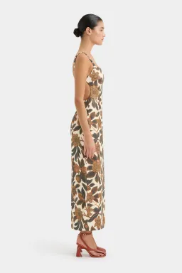 Sir The Label Primrose Ruched Midi Dress Ivory Tapestry Size 2/Au 10 for rent on The Volte - image 2