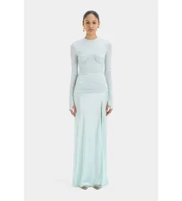 Sir. The Label Alessia Draped Long Maxi Silk Dress Gown Ice Blue | Size 1 , Au 8 , Small S for rent on The Volte - image 1