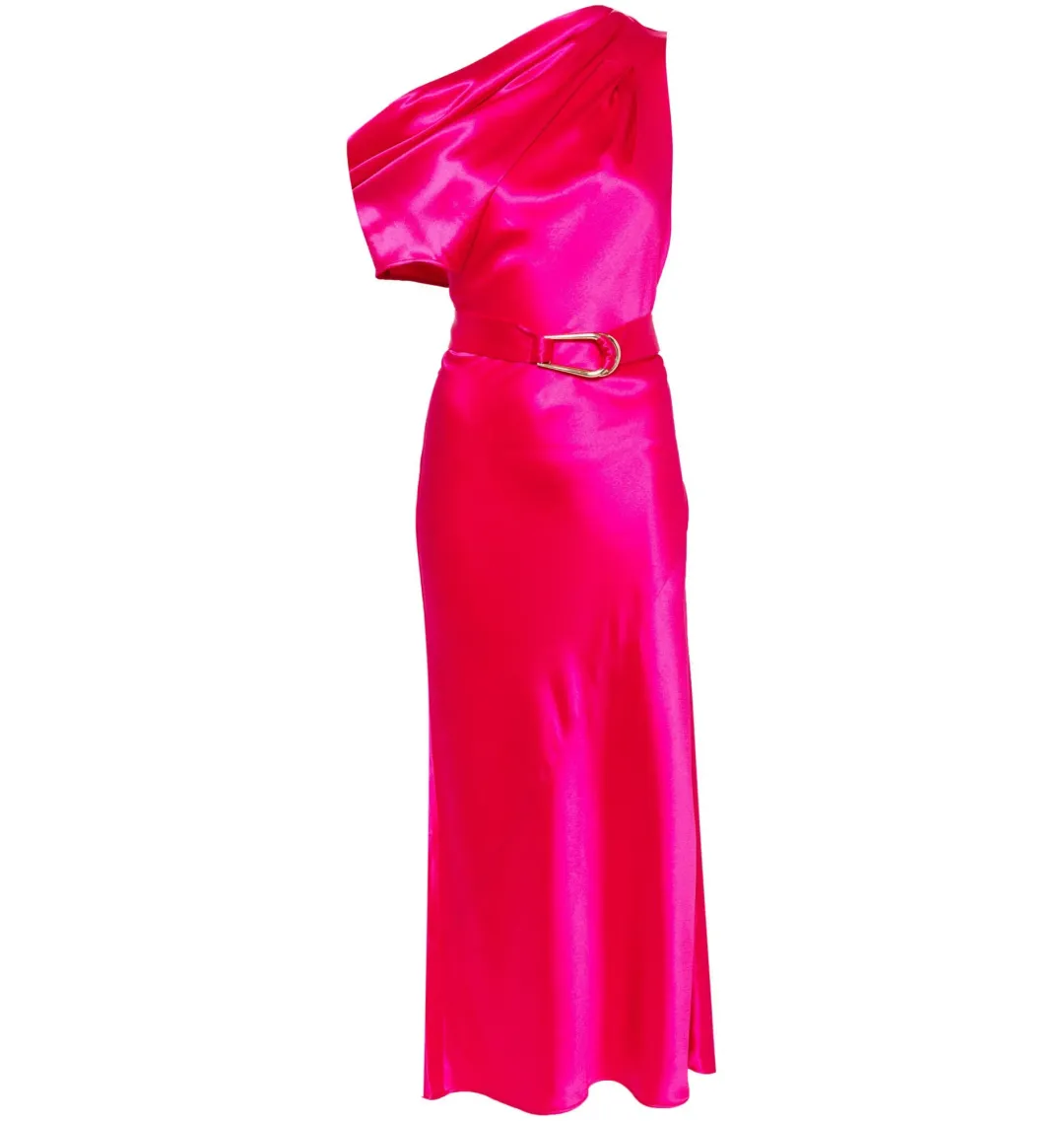 Acler Ellison Off Shoulder Dress Fuchsia Pink Size AU 10 for rent on The Volte - main image