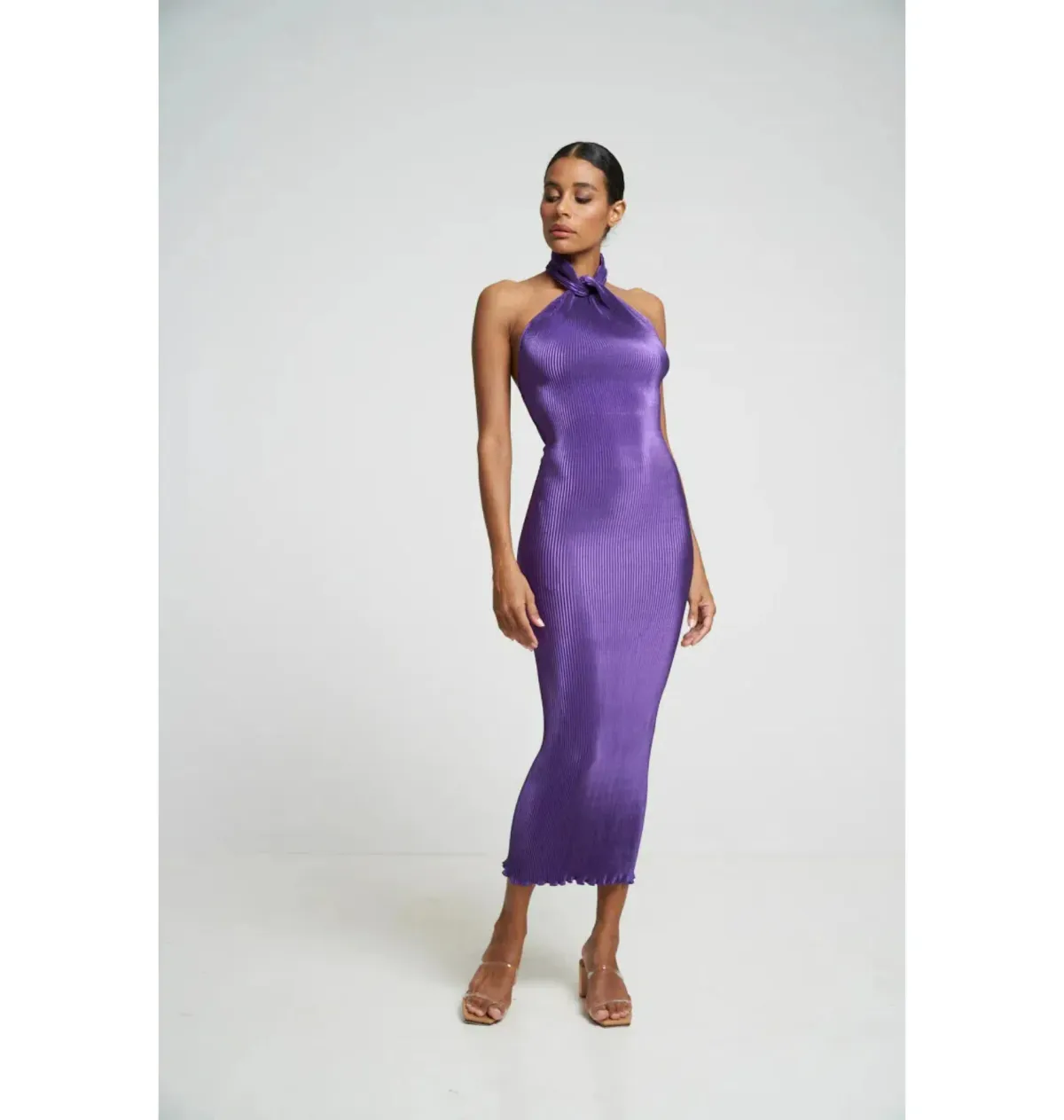 L'Idee Arabian Klum Midi Dress Purple Size AU 6 for rent on The Volte - main image