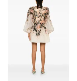 Zimmermann Illustration Draped Mini Dress in Tea Rococo Floral Size 3 / AU 14 for rent on The Volte - image 2