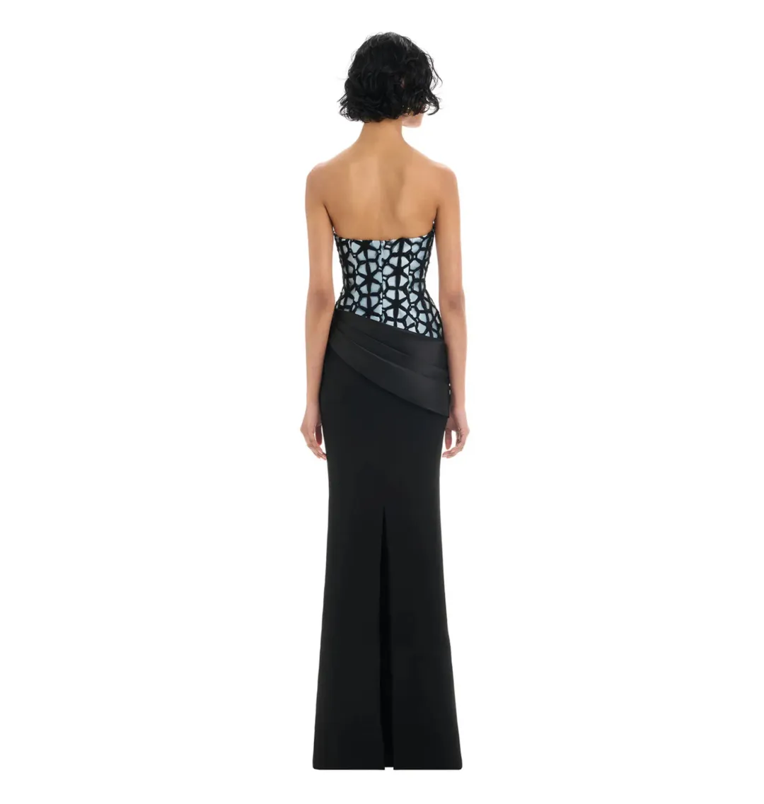 Eliya the Label Sidonia Gown Black/Blue Size XL / AU 14 for rent on The Volte - main image