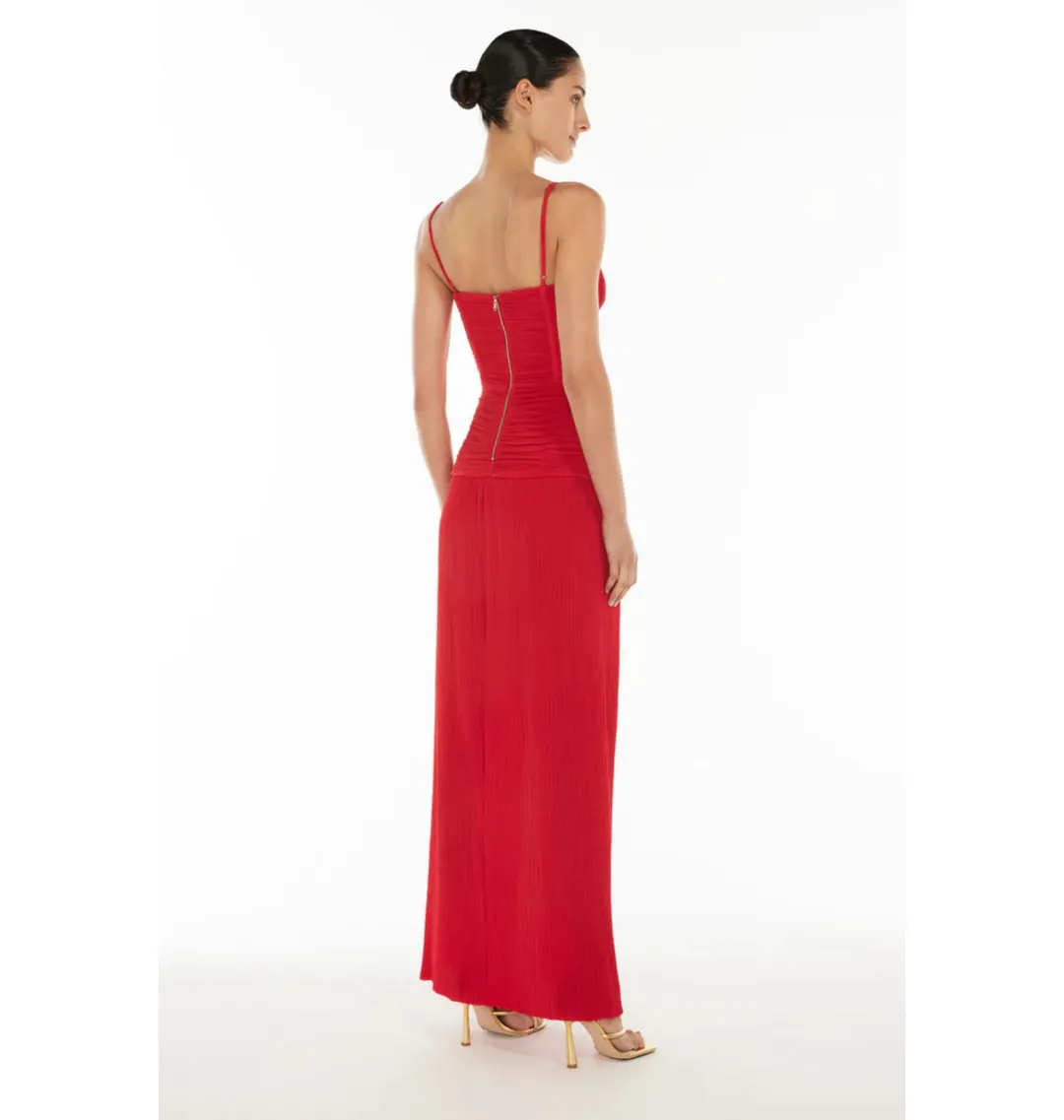 Manning Cartell Double Time Pleat Dress in Red Size AU 10 for rent on The Volte - main image
