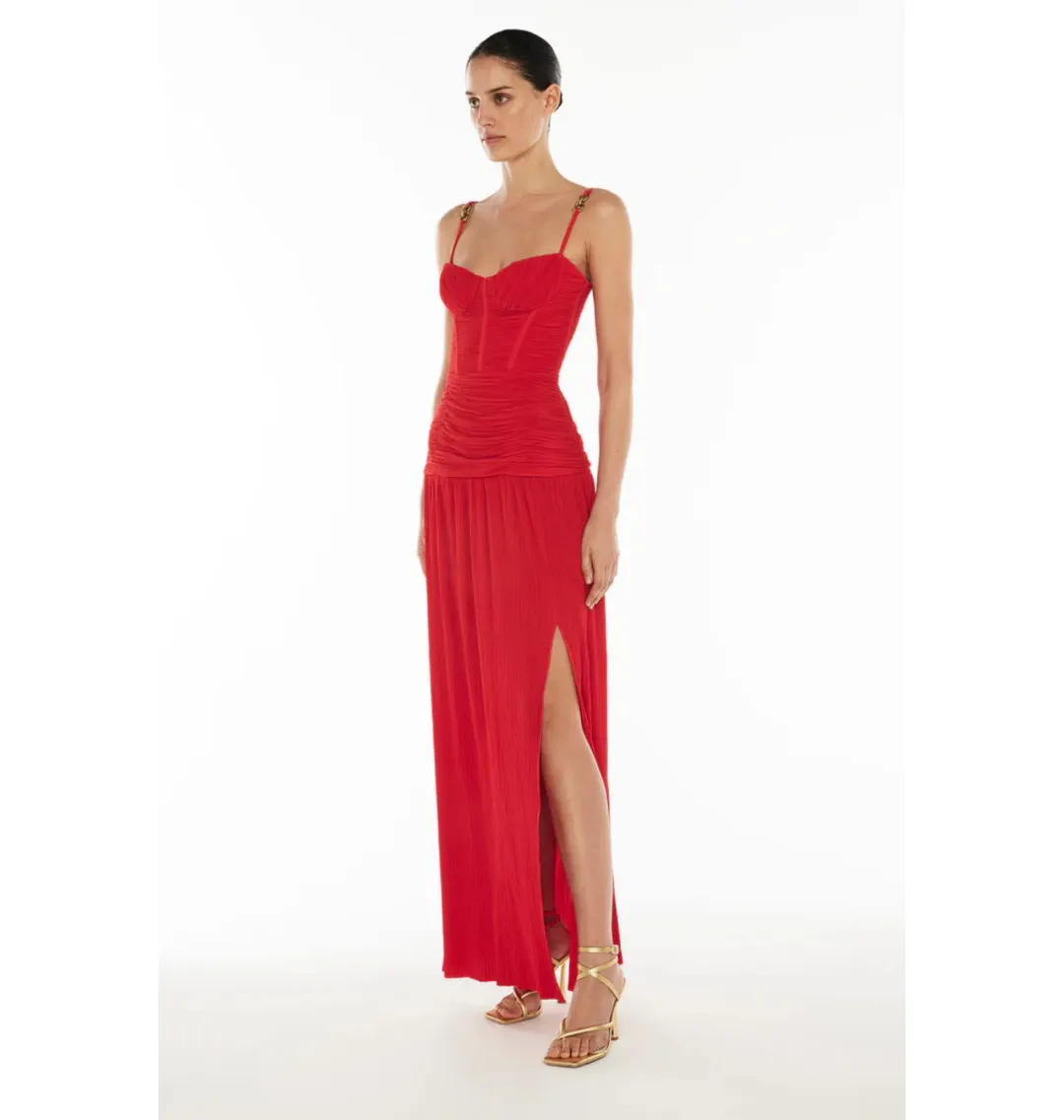 Manning Cartell Double Time Pleat Dress in Red Size AU 12 for rent on The Volte - main image